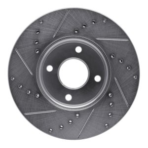 Ford Focus Brake Rotor (1) - Front Right - R1 Concepts - Drilled & Slotted - Silver - `05-`12